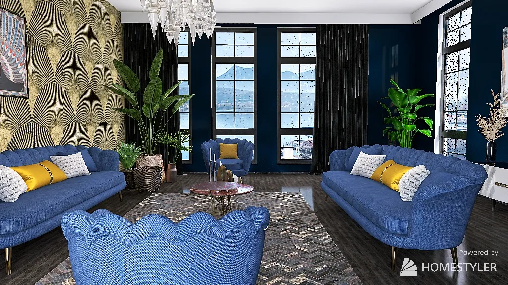 Art Deco Style Room Final 3d design renderings