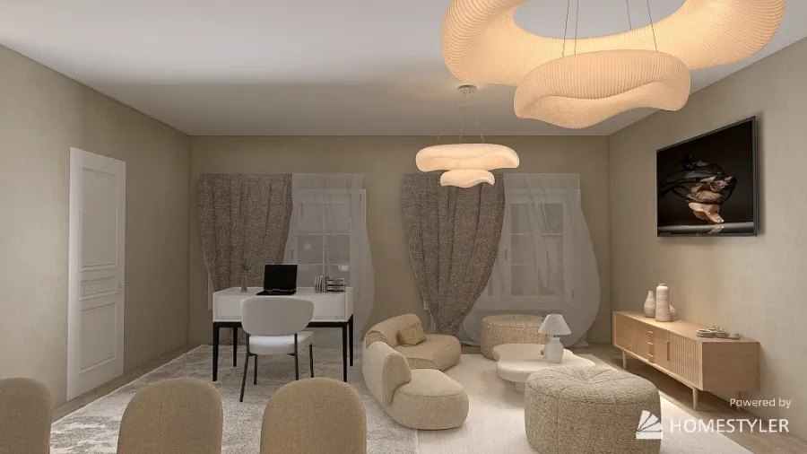 Studio Apartment 3d design renderings