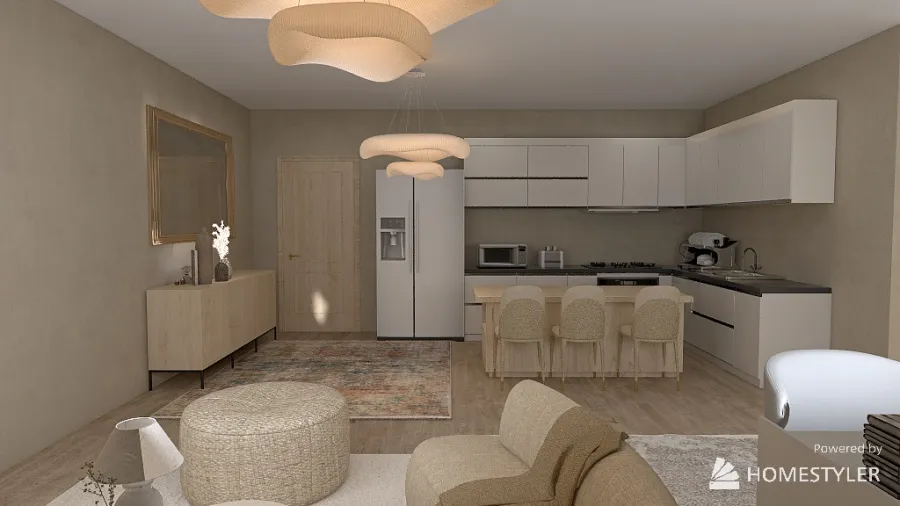 Studio Apartment 3d design renderings