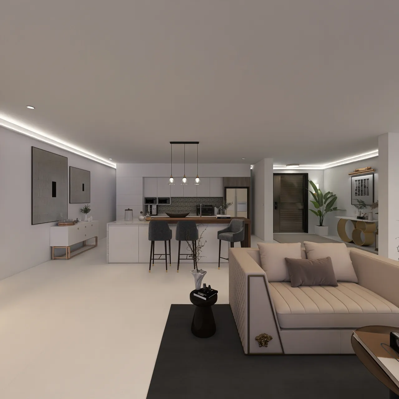 Apartment 3B with Views 3d design renderings