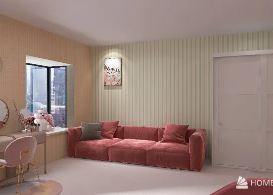Sakura city bedroom Design Rendering