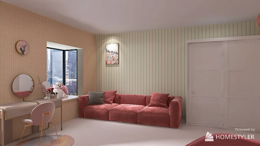 Sakura city bedroom 3d design renderings