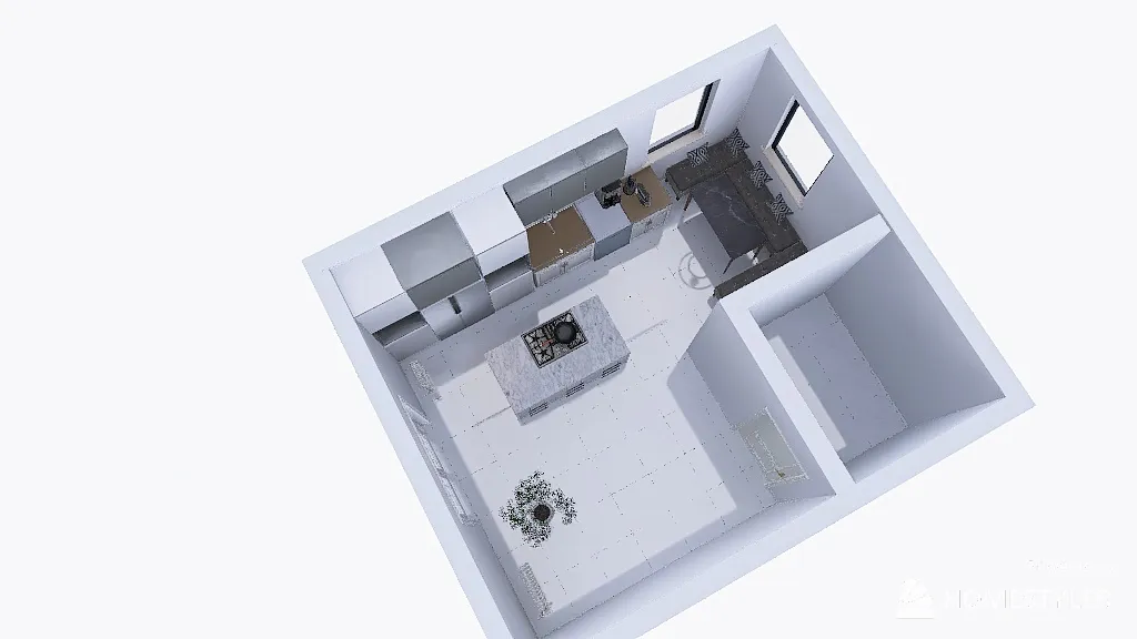 second example of the kitchen 3d design renderings