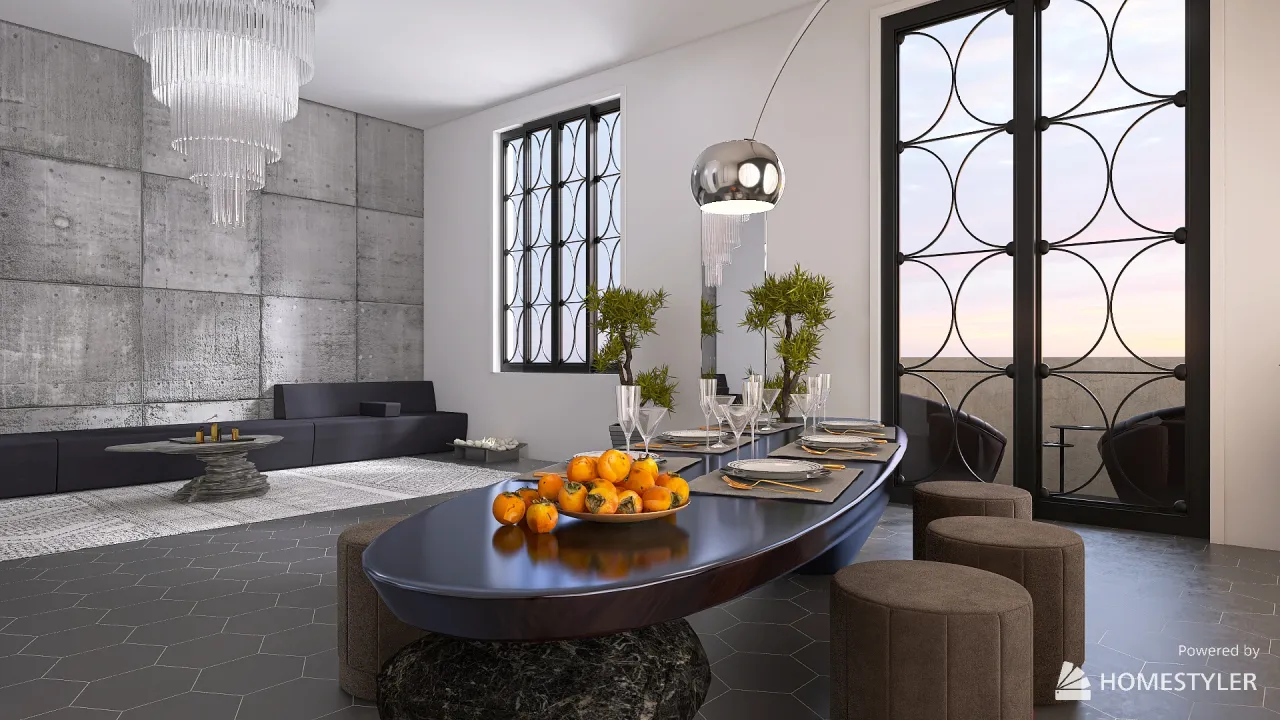 LivingDiningRoom 3d design renderings