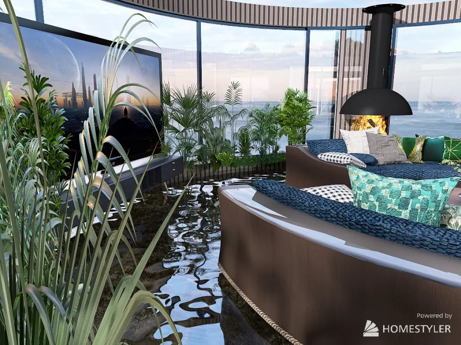 Elegant Water House 3d design renderings