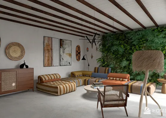 African living room Design Rendering