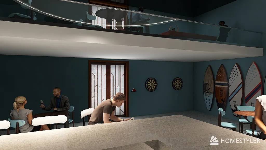 The Wave Sports Bar 3d design renderings