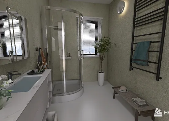 16-Modern Apartment Bathroom Design Rendering