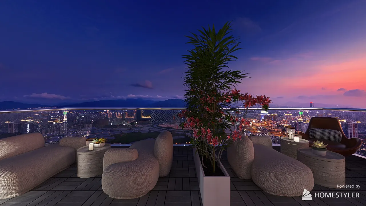 "sunset" cafe 3d design renderings