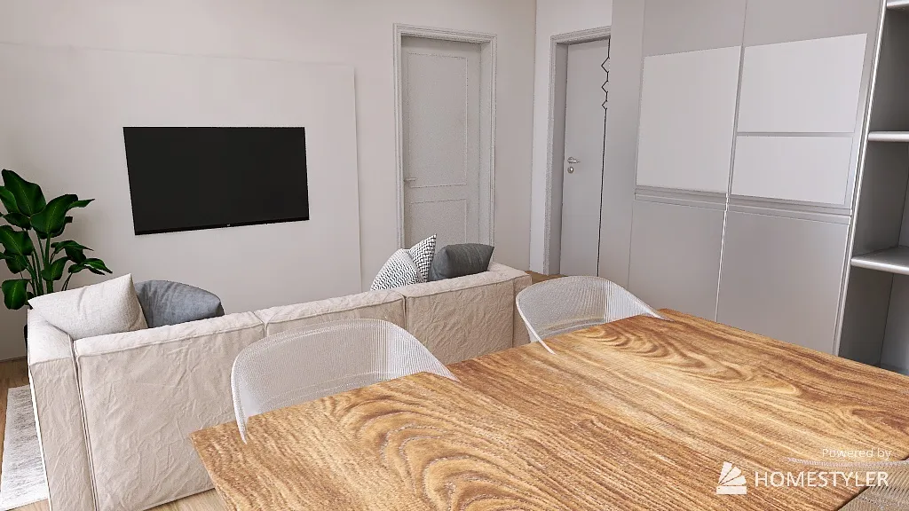 cucina diotti e parete tv giusta def 3d design renderings