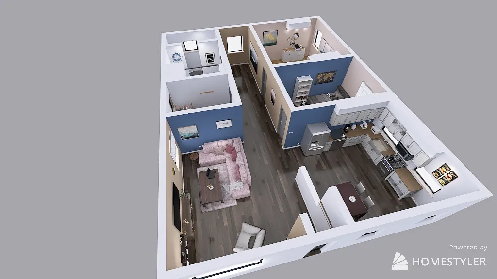 【System Auto-save】house for family 3d design renderings