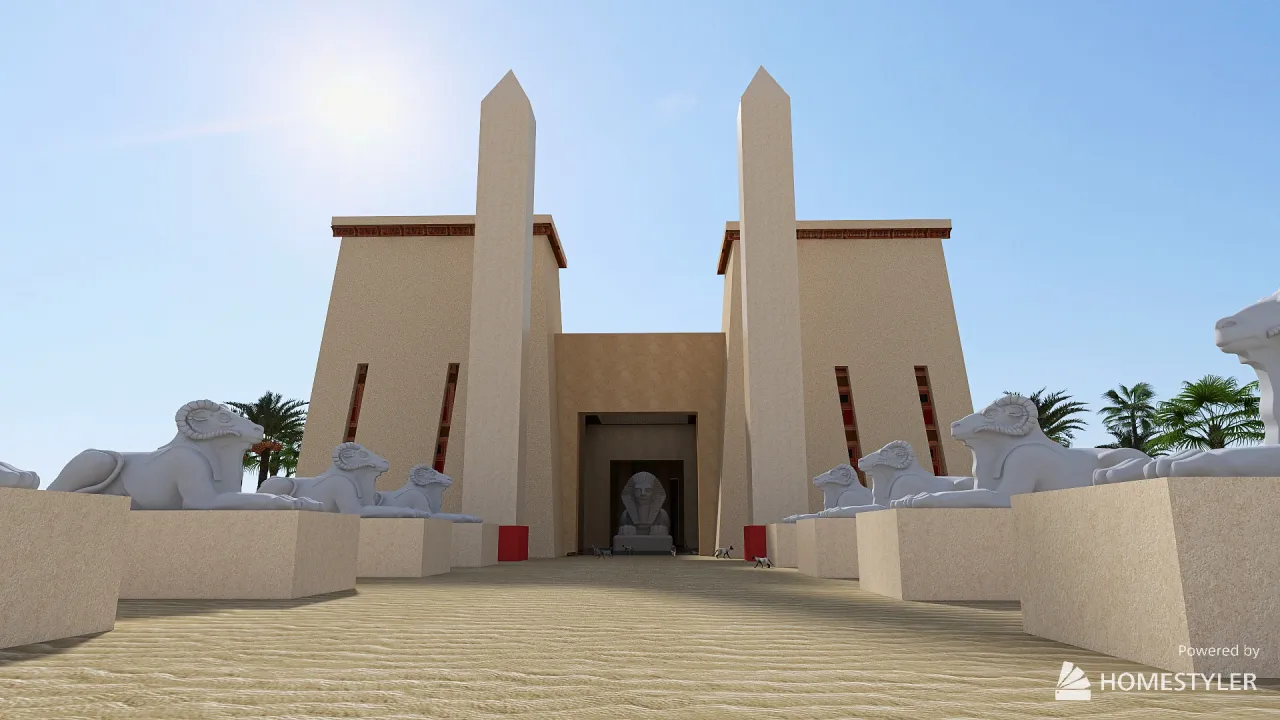 Egyptian Temple 3d design renderings