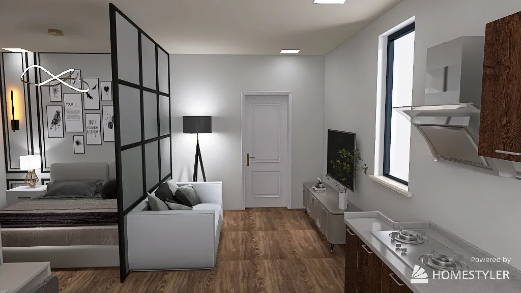 STUDIO APARTMENT 3d design renderings