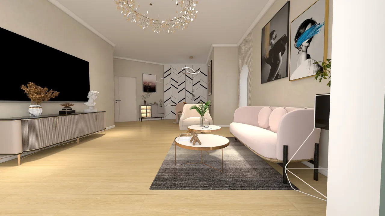 Cozy Chic Modern Apartment 3d design renderings