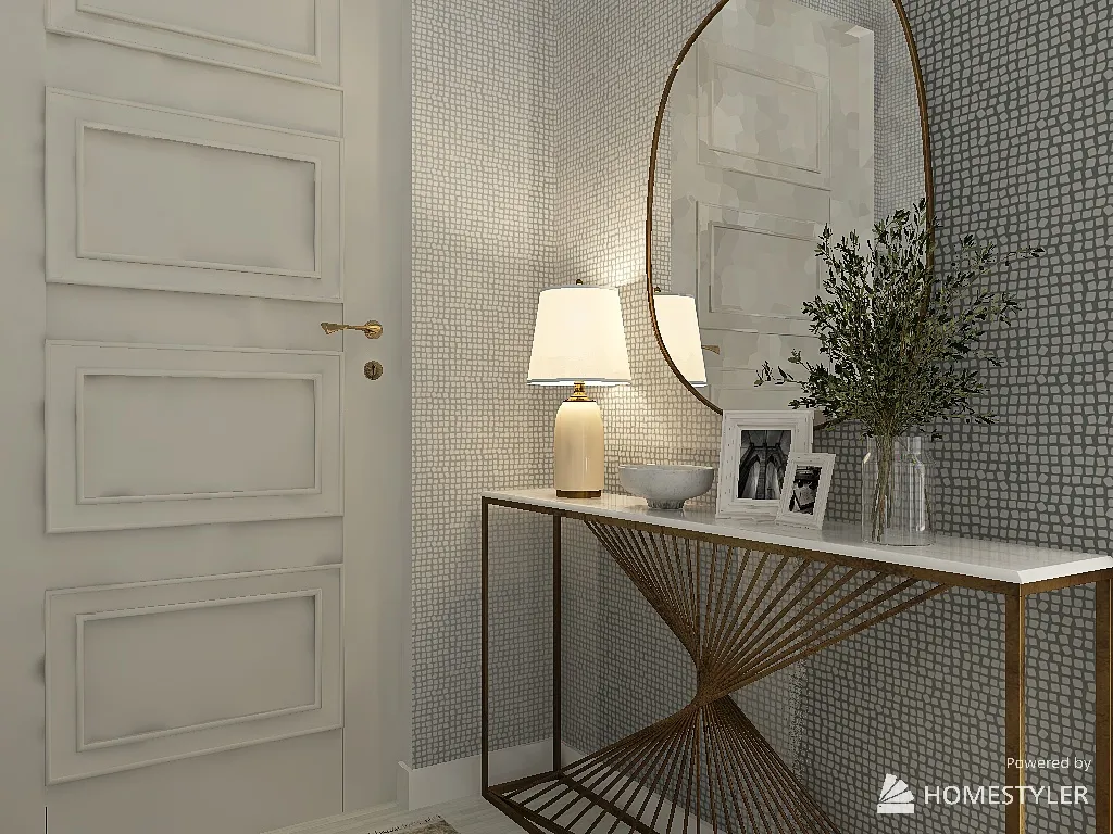 apartamento cute com sacada 3d design renderings