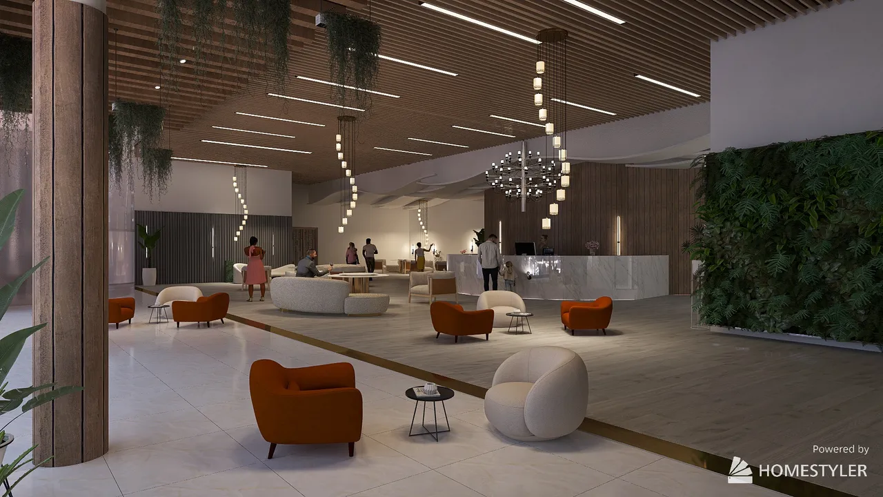 Lobby de Restaurante 3d design renderings