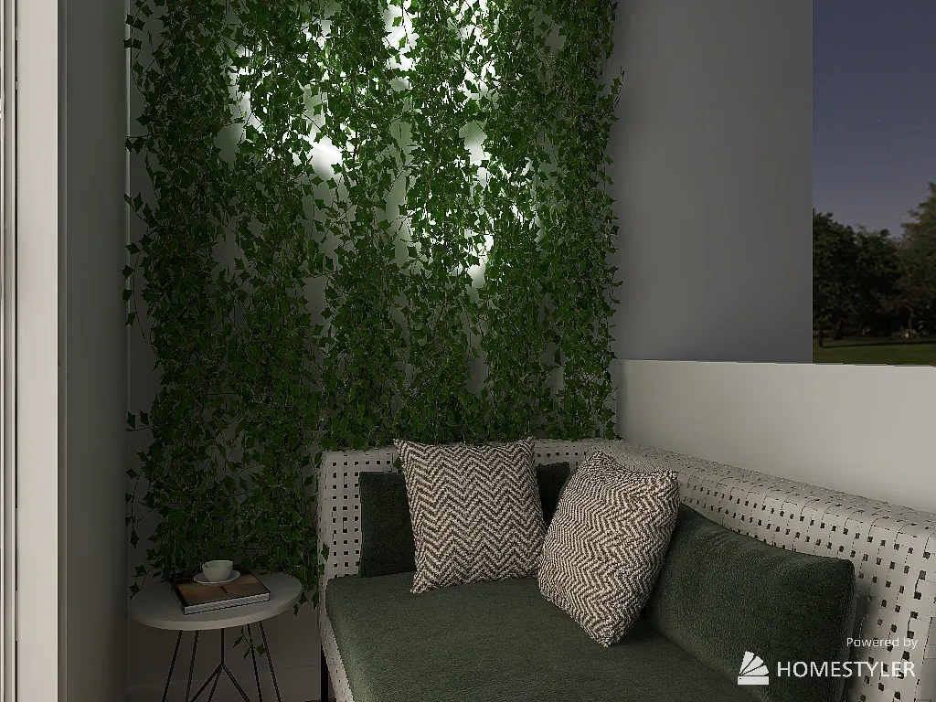 apartamento cute com sacada 3d design renderings