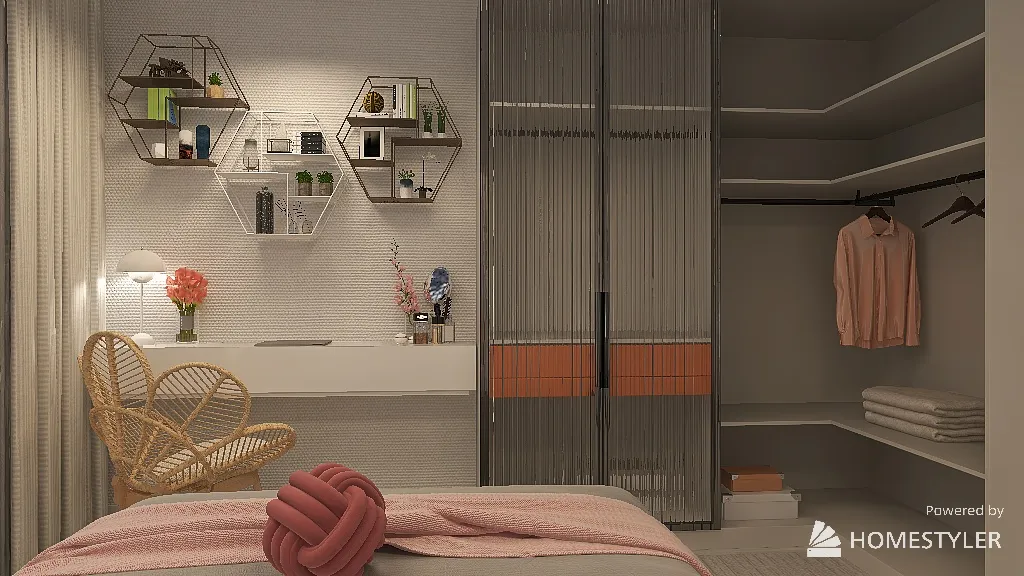 apartamento cute com sacada 3d design renderings