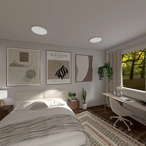 Large Neutral Bedroom 3d design renderings