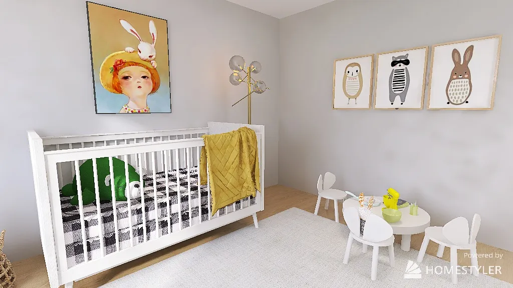 Bright Nursery 3d design renderings