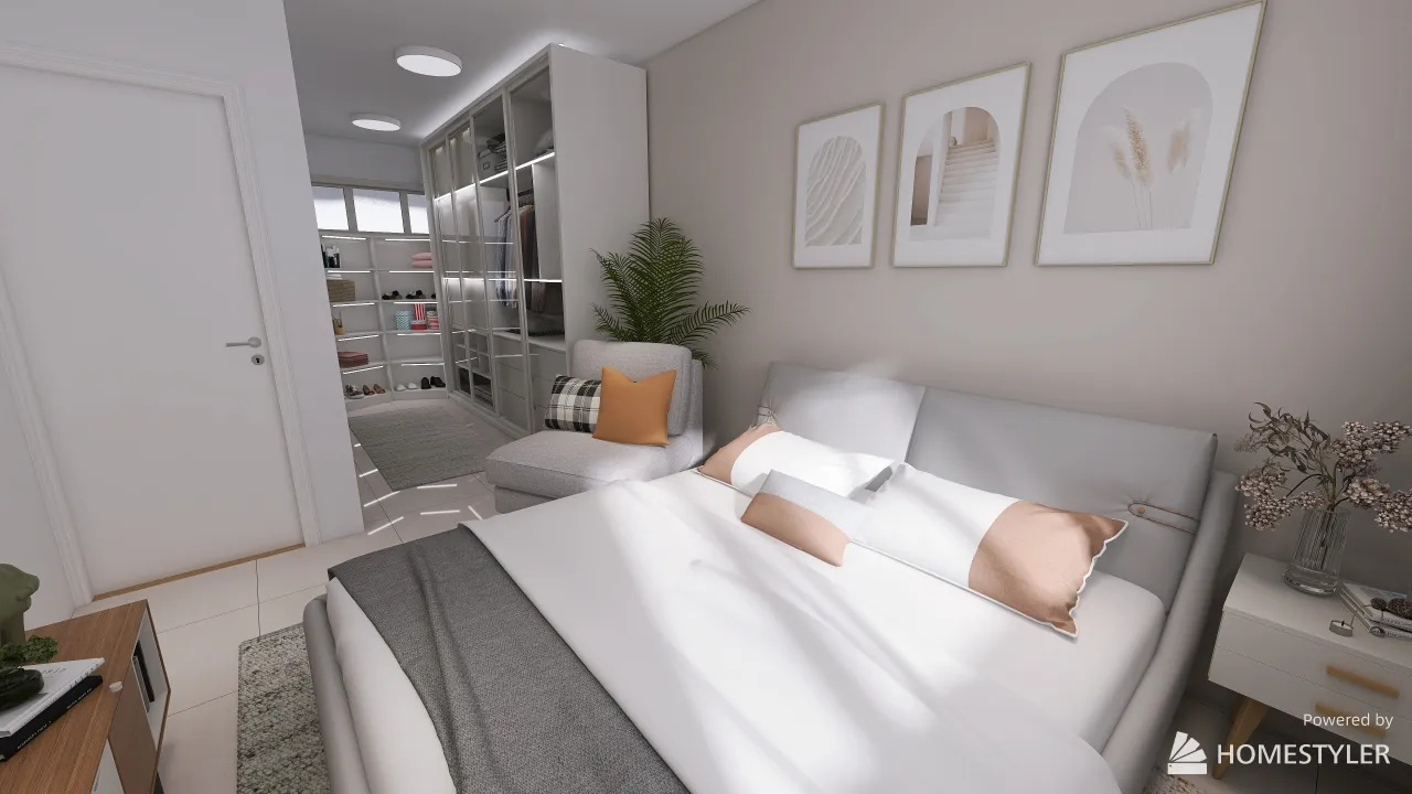 Mom's House focus on Bedroom 3d design renderings