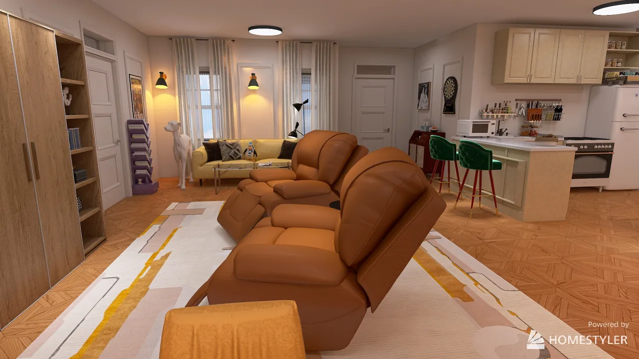 Friends Chandler's Apartment 3d design renderings