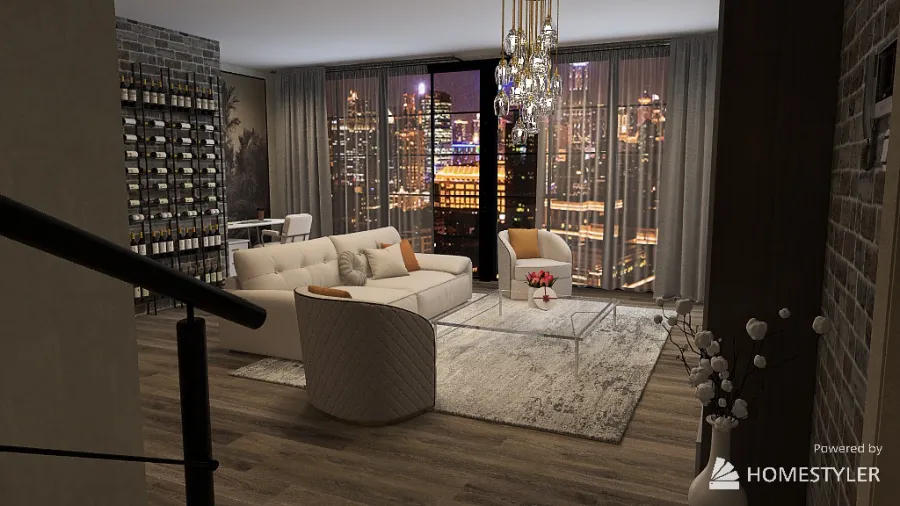 new york city apartment loft 3d design renderings