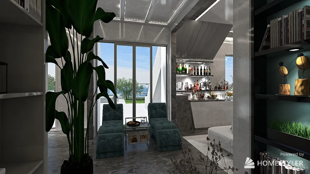 villa sulla scogliera 3d design renderings