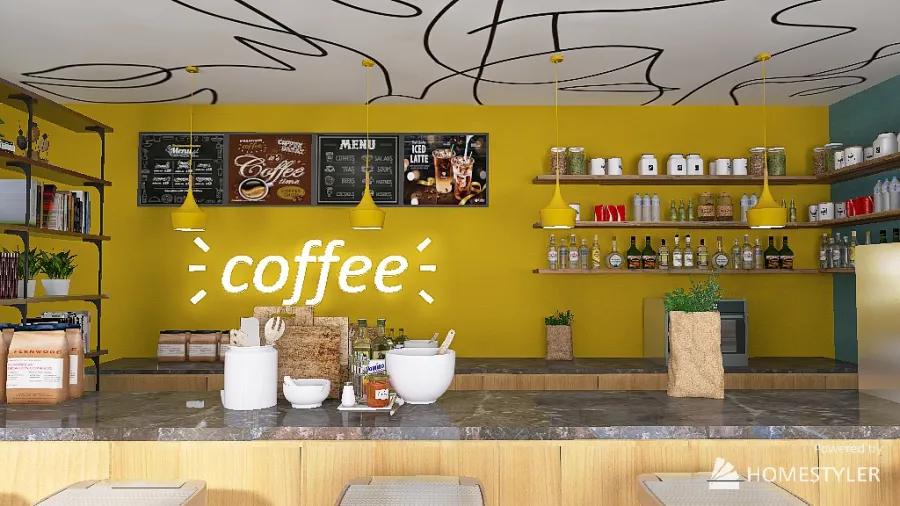 CosMc's Coffee Shop 3d design renderings