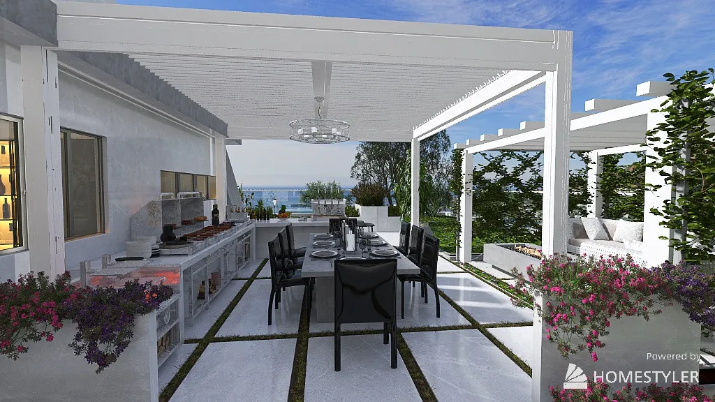 villa sulla scogliera 3d design renderings