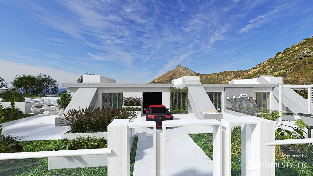 villa sulla scogliera 3d design renderings