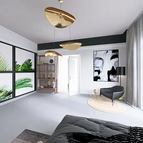 Room 1- Classic Black and White Design Rendering