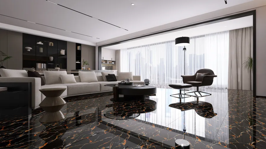 Modern Monochrome Apartment 3d design renderings