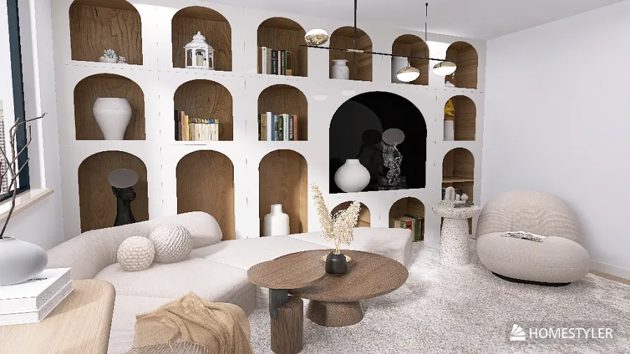 modern minimal living space 3d design renderings