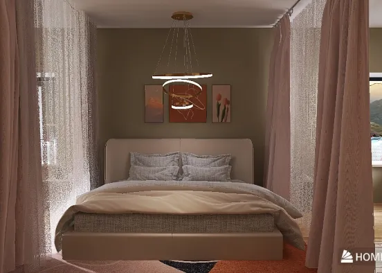 Teenage Girl Bedroom Design Rendering