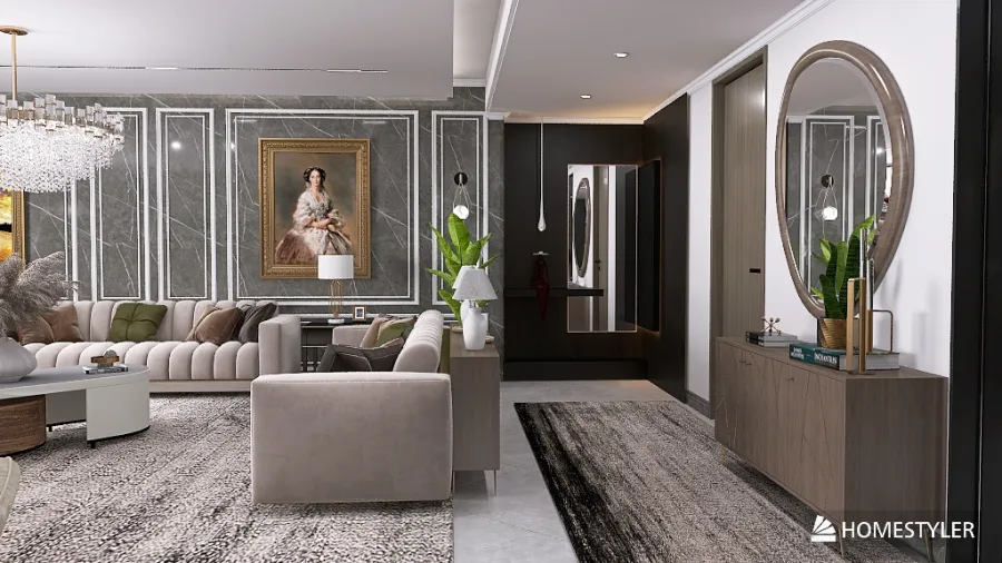 diningroom and living room 3d design renderings