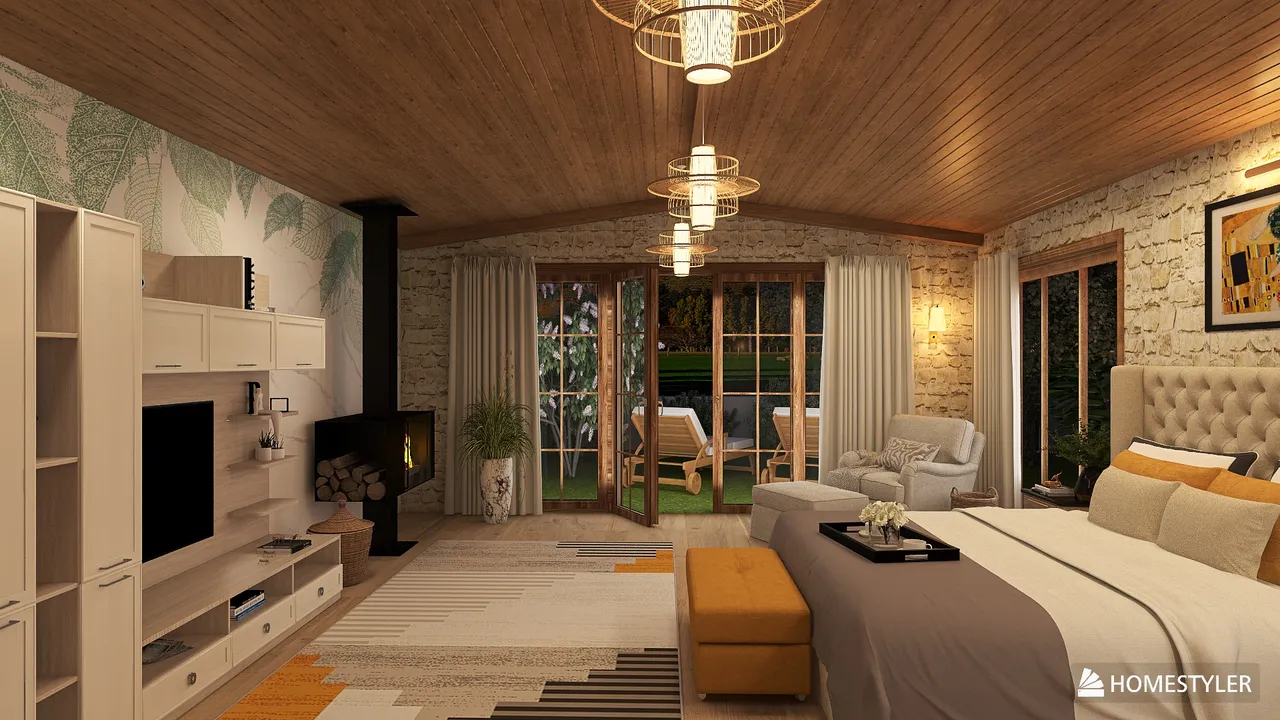 Fresh retreat bedroom for web 3d design renderings