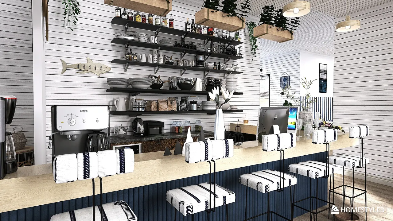 Café Marine 3d design renderings