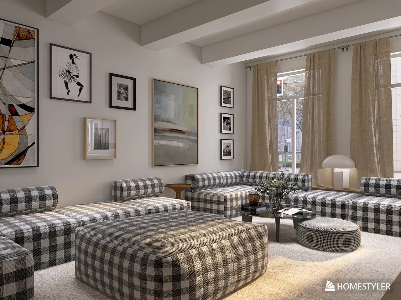 NYC Sunken Living Room Studio 3d design renderings