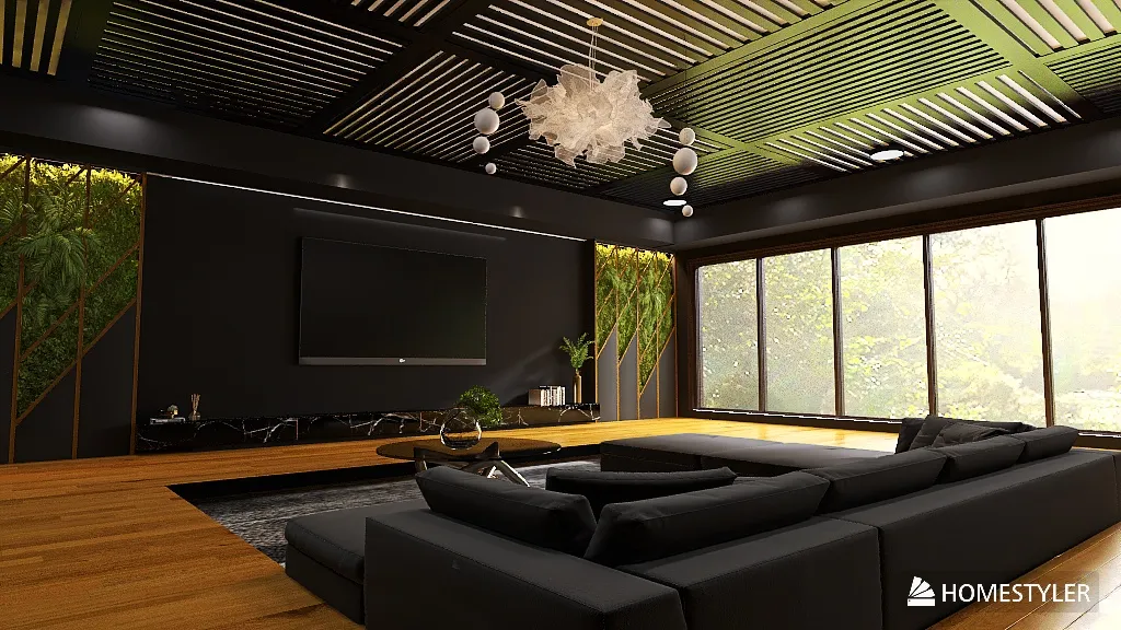 Sunken Living Room 3d design renderings