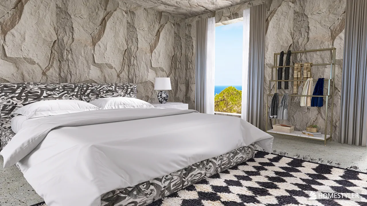 chambre avec salon en contrebas 3d design renderings