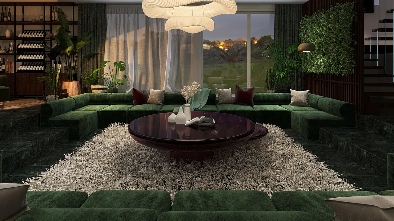 Modern Zen Lounge 3d design renderings