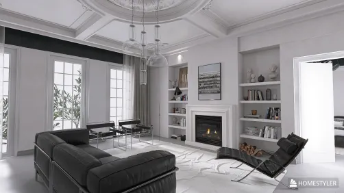 Black White living room