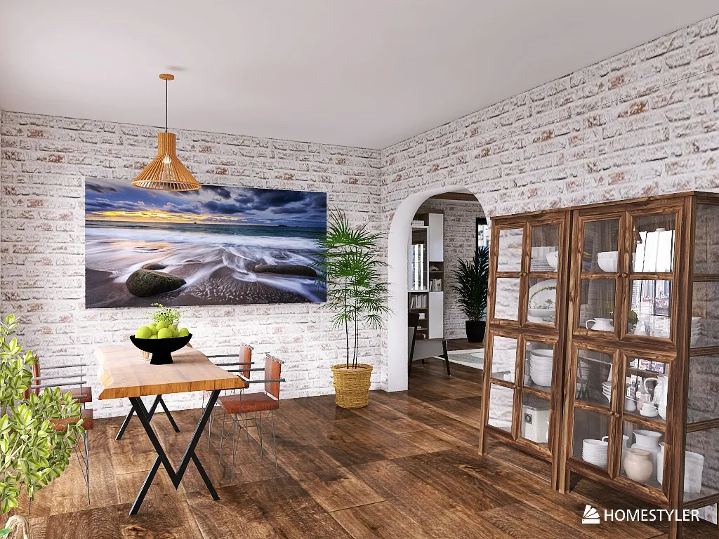 Sunken living room for Web 3d design renderings