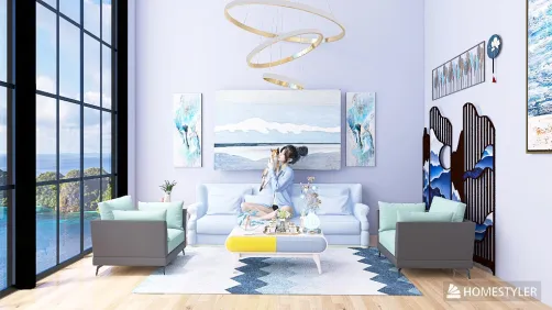 Cute blue living room!!
