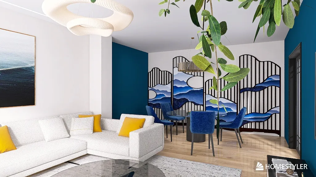 SALA AZUL 3d design renderings