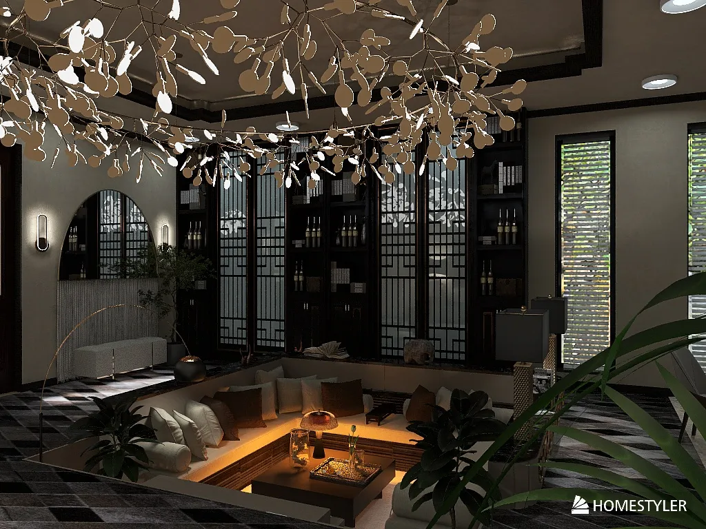 Диван в углублении 3d design renderings