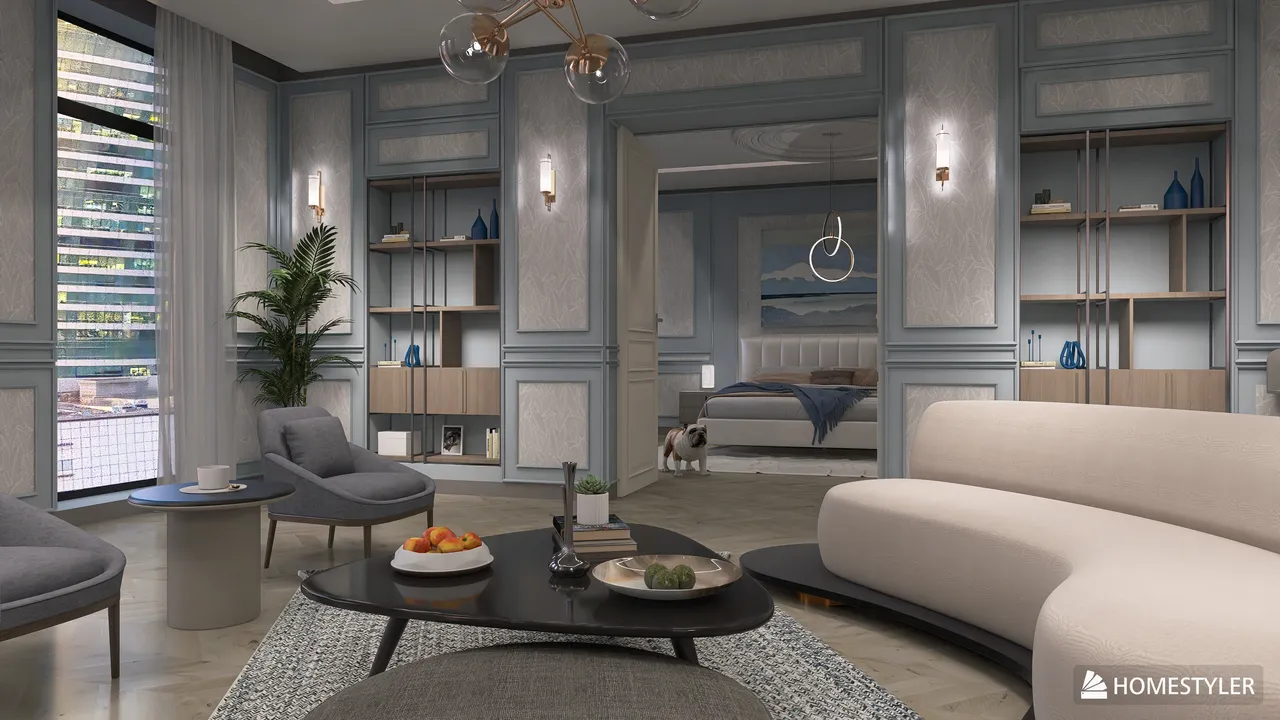 Apartment Living 3d design renderings