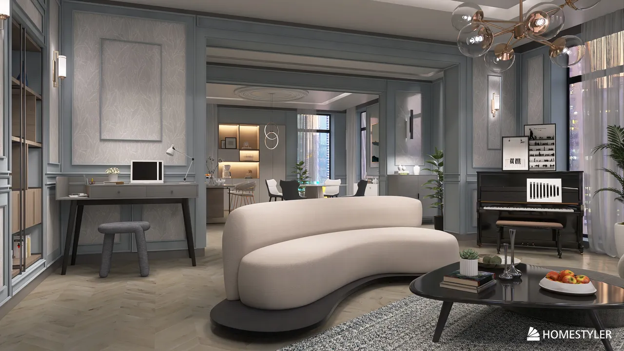 Apartment Living 3d design renderings