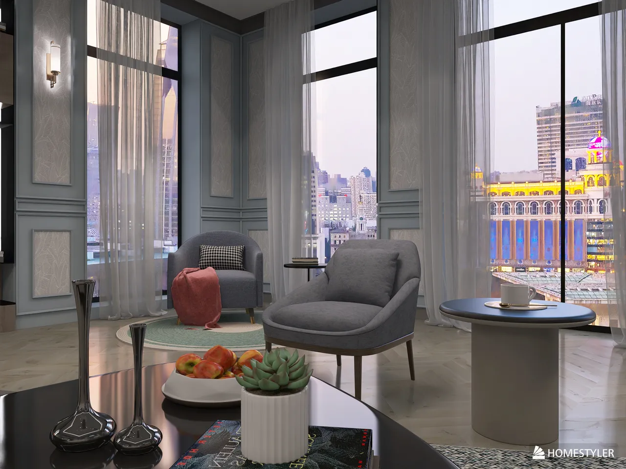 Apartment Living 3d design renderings